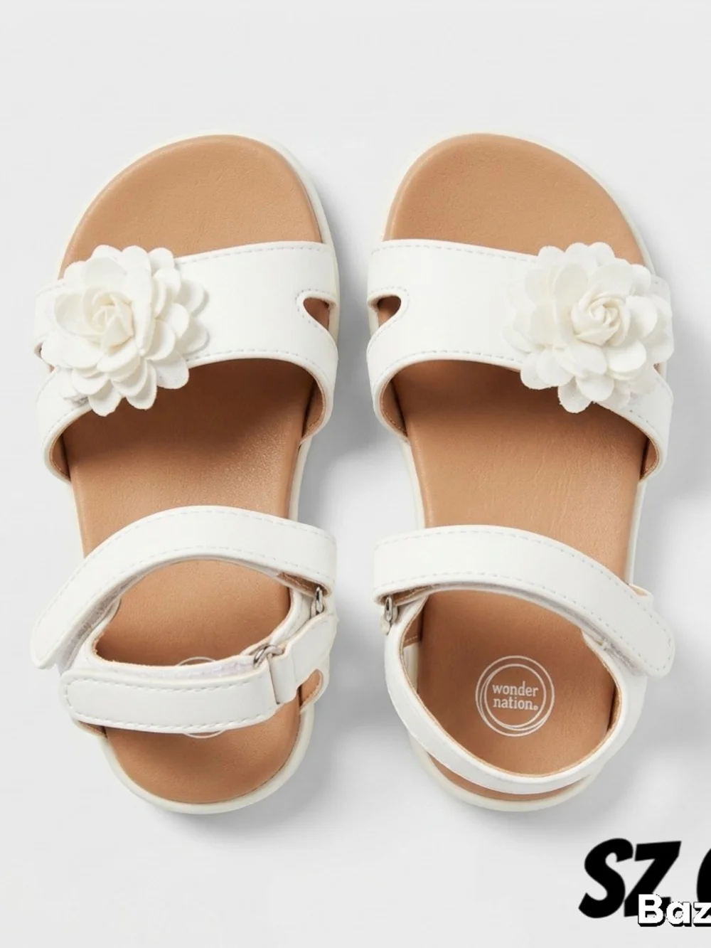 wonder nation White Girls' Floral Strap Sandals